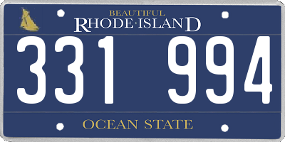 RI license plate 331994