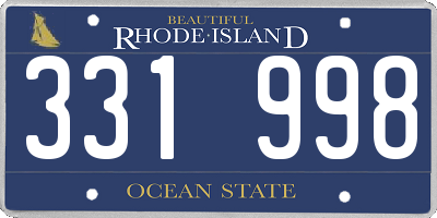 RI license plate 331998