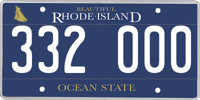 RI license plate 332000