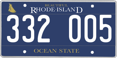 RI license plate 332005