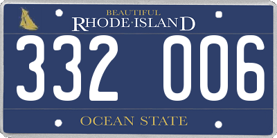 RI license plate 332006