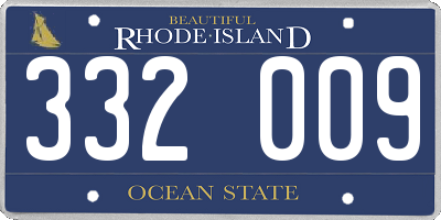 RI license plate 332009