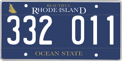 RI license plate 332011