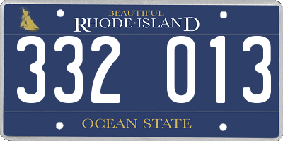 RI license plate 332013