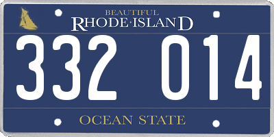 RI license plate 332014