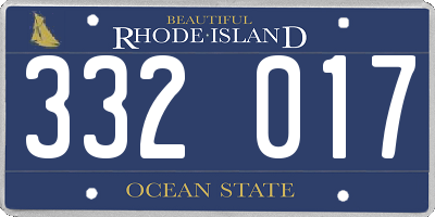 RI license plate 332017