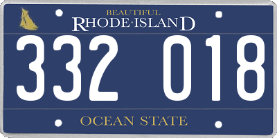 RI license plate 332018