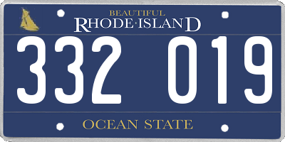 RI license plate 332019