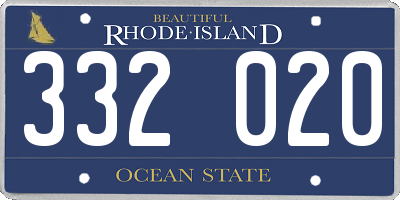 RI license plate 332020