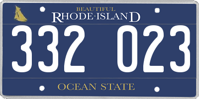 RI license plate 332023