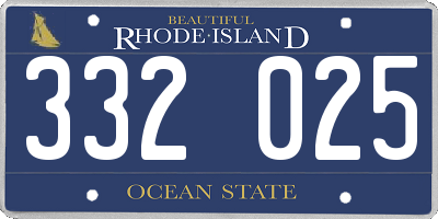 RI license plate 332025