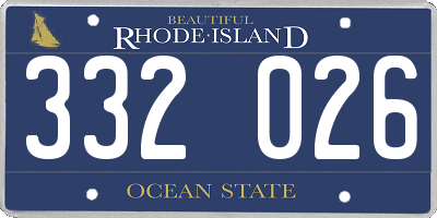 RI license plate 332026