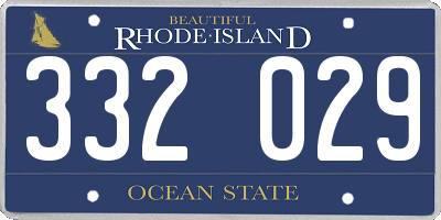 RI license plate 332029