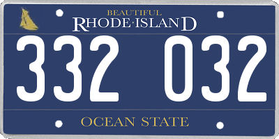 RI license plate 332032
