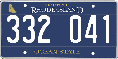 RI license plate 332041