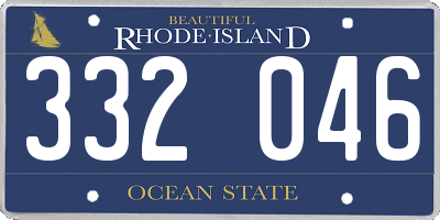 RI license plate 332046