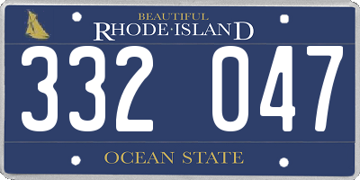 RI license plate 332047