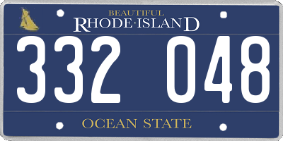 RI license plate 332048