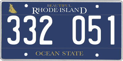 RI license plate 332051