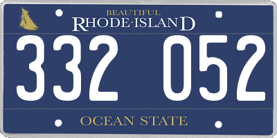 RI license plate 332052