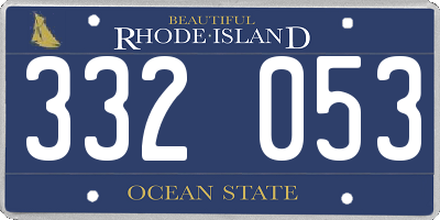 RI license plate 332053