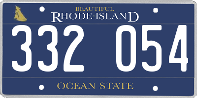 RI license plate 332054