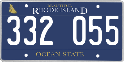 RI license plate 332055