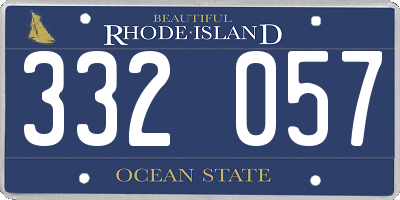 RI license plate 332057