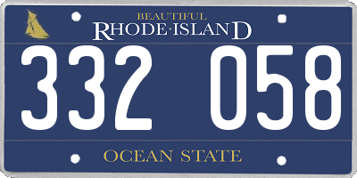 RI license plate 332058