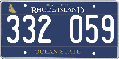 RI license plate 332059