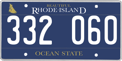RI license plate 332060