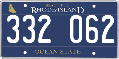 RI license plate 332062