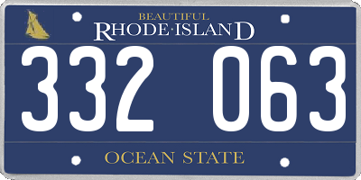 RI license plate 332063