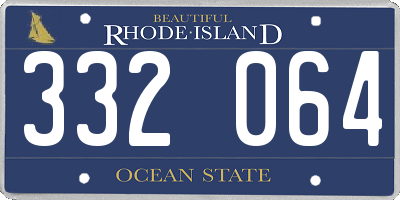RI license plate 332064