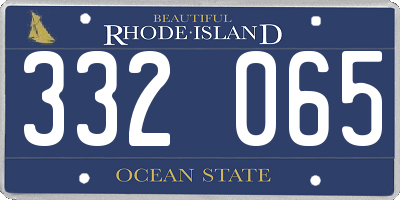 RI license plate 332065