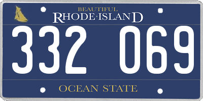 RI license plate 332069