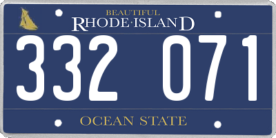 RI license plate 332071