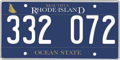RI license plate 332072
