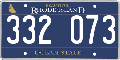 RI license plate 332073