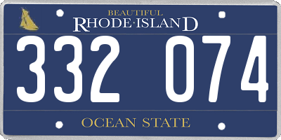 RI license plate 332074