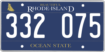 RI license plate 332075