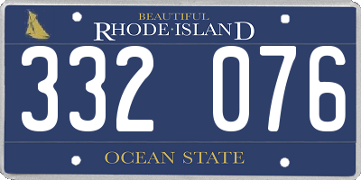 RI license plate 332076