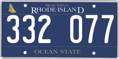 RI license plate 332077