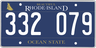 RI license plate 332079