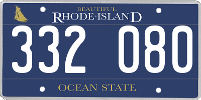 RI license plate 332080