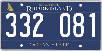 RI license plate 332081