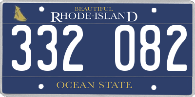RI license plate 332082