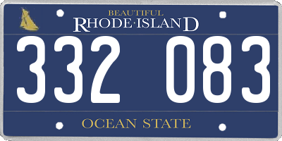 RI license plate 332083