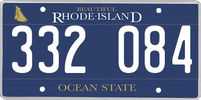 RI license plate 332084