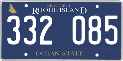 RI license plate 332085